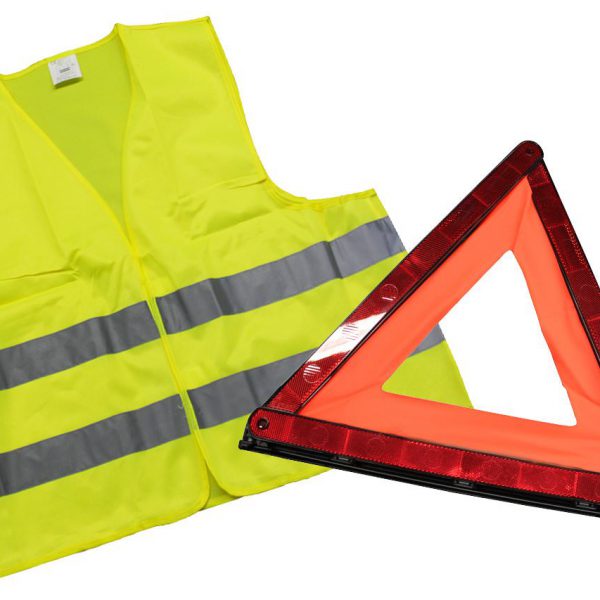 Kit sécurité de pré-signalisation pour voiture gilet jaune et triangle